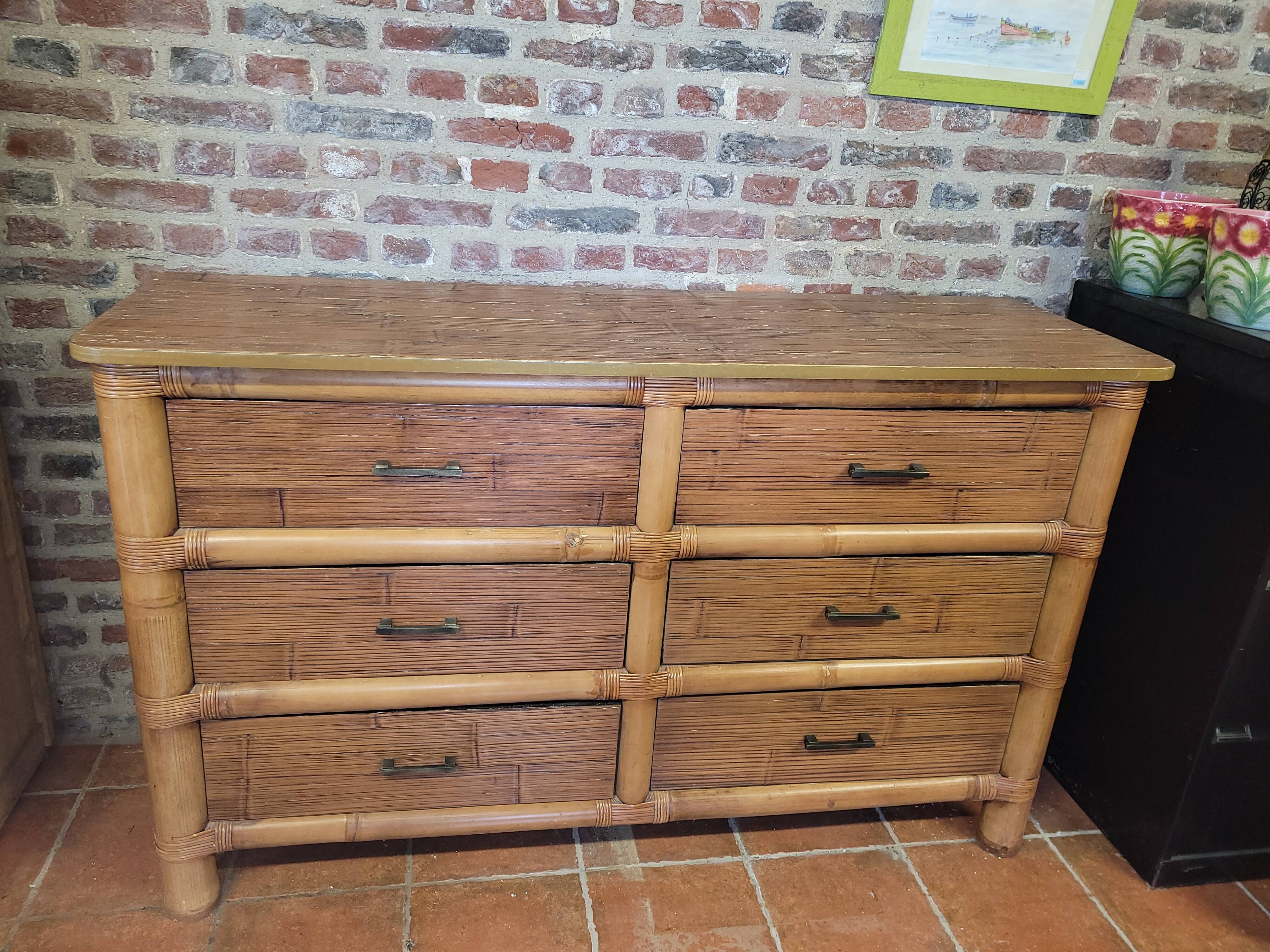 Bamboo chest of drawers