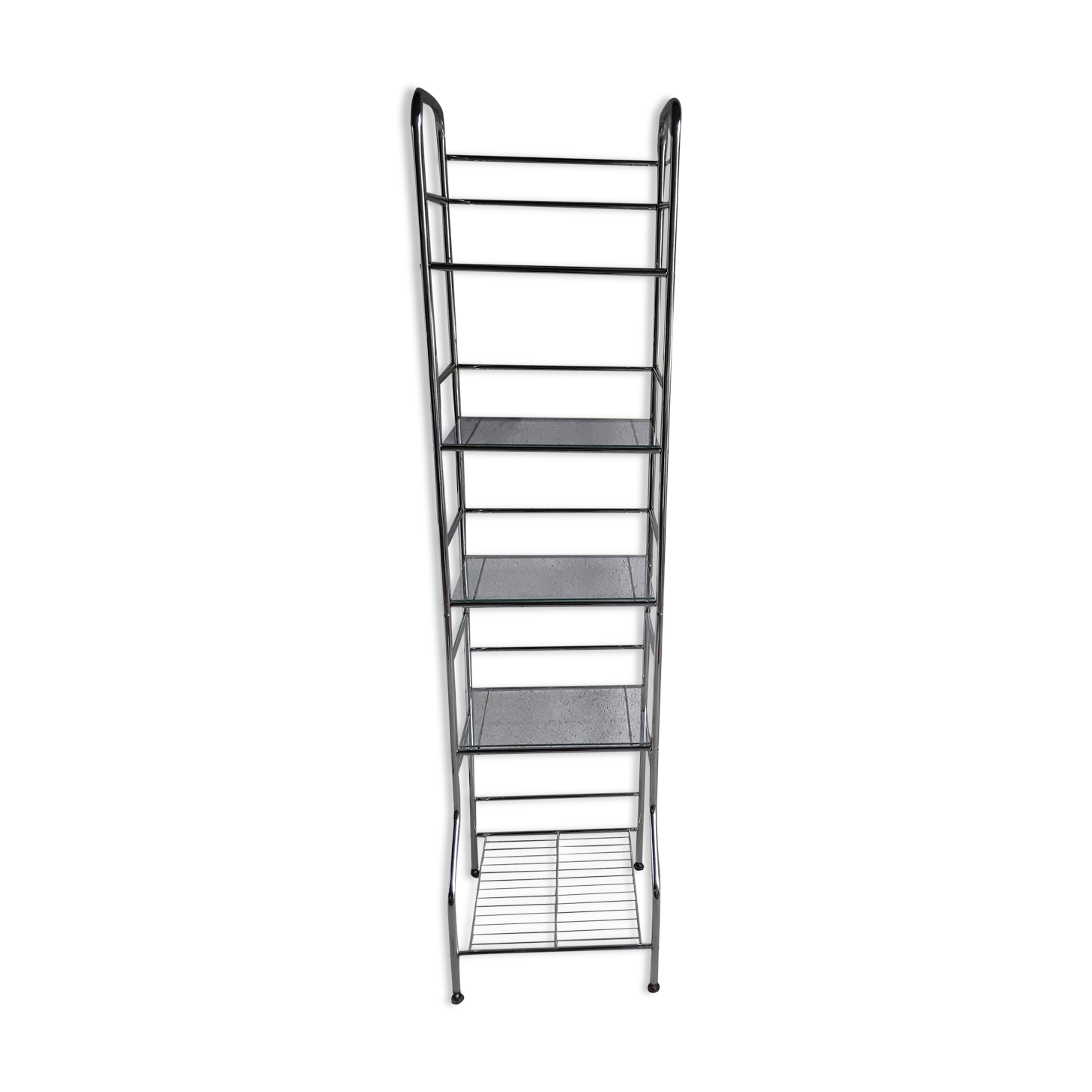 Chromed metal design shelf