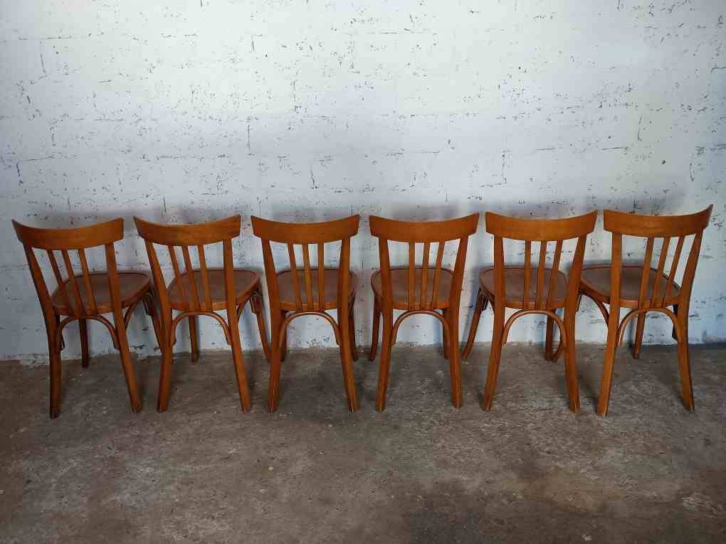 6 antique Fischel bistro chairs