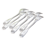 Set of 6 Cailar Bayard dessert forks, Coquille, monogrammed, early 20th century