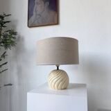 Barbi Ivory and Gold Ceramic Spherical Table Lamp