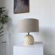 Barbi Ivory and Gold Ceramic Spherical Table Lamp