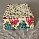 Square rafia basket