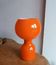 Lampe champignon Space Age en verre opalin orange 1970