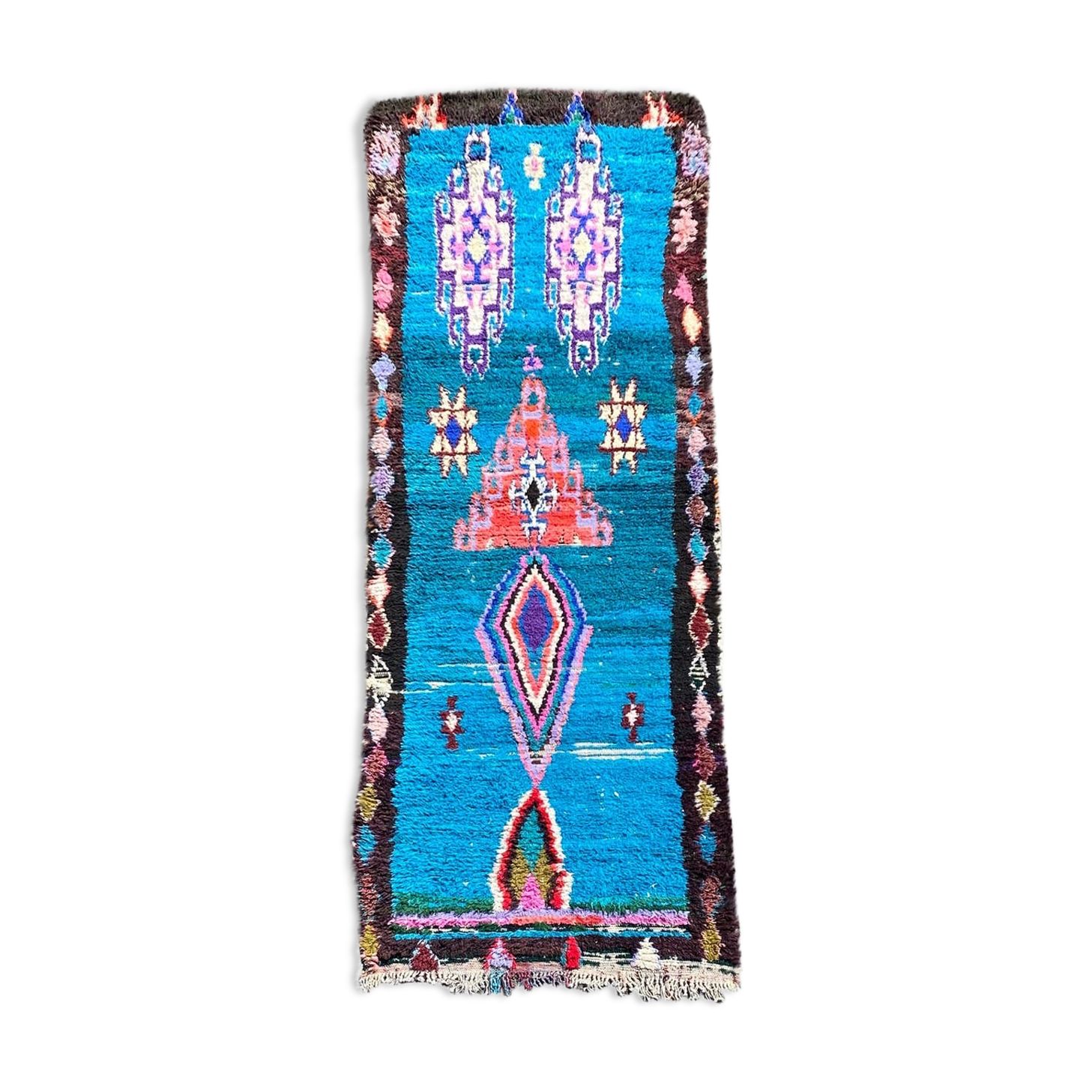 Carpet berbere boucherouite 90×240 cm