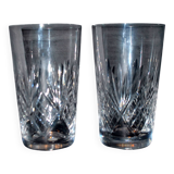 Set of 2 junon water juice glasses in cut crystal cristallerie lorraine lemberg