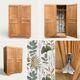 Parisian art deco wardrobe solid raw wood wardrobe