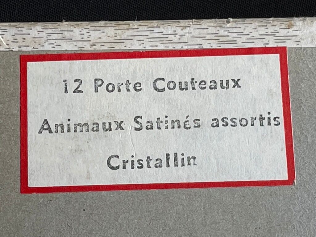 12 zoomorphic knife holders in satin crystal Vannes le Châtel XXth