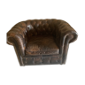 Vintage Chesterfield mocha armchair