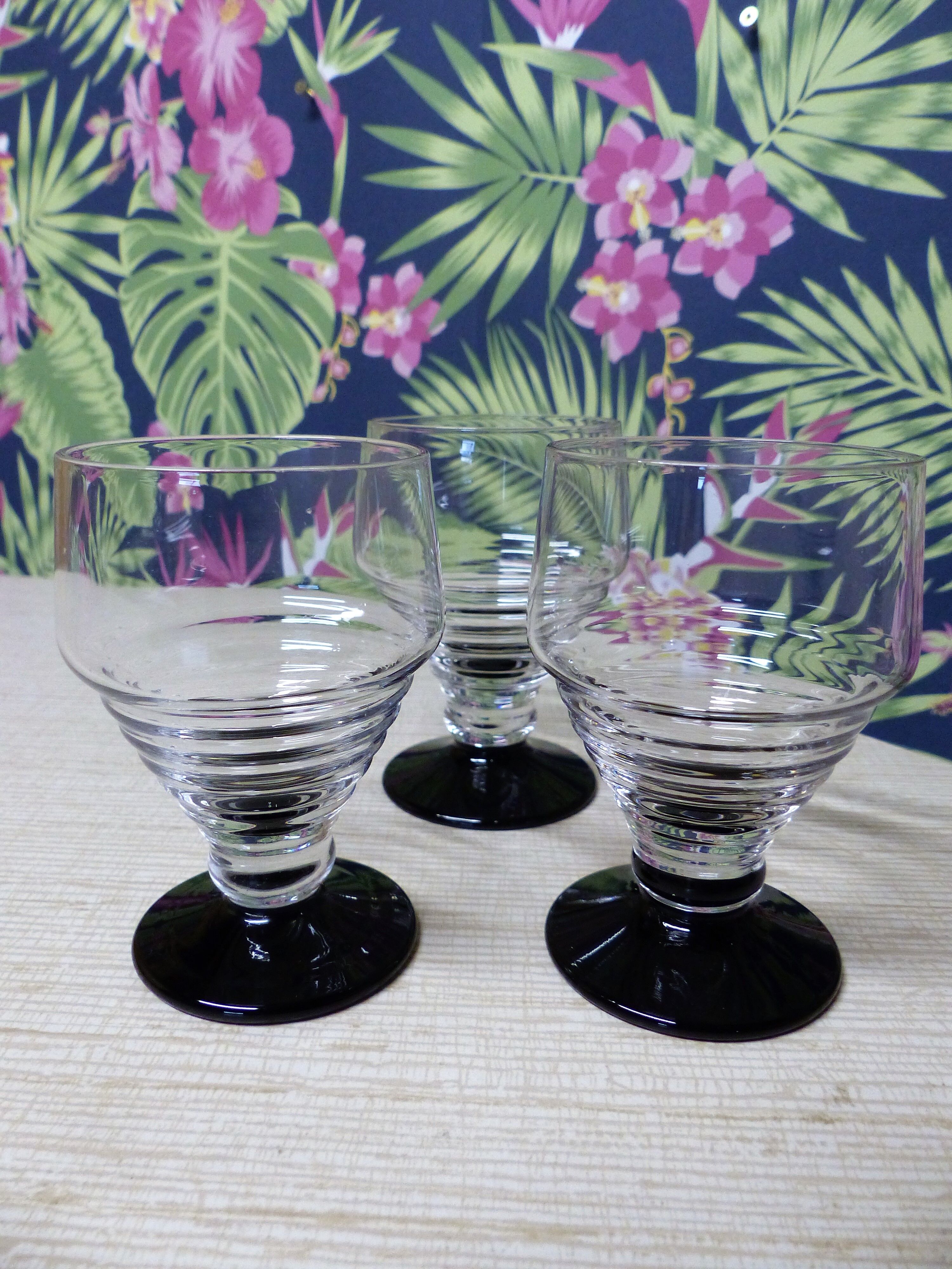 3 vintage glasses
