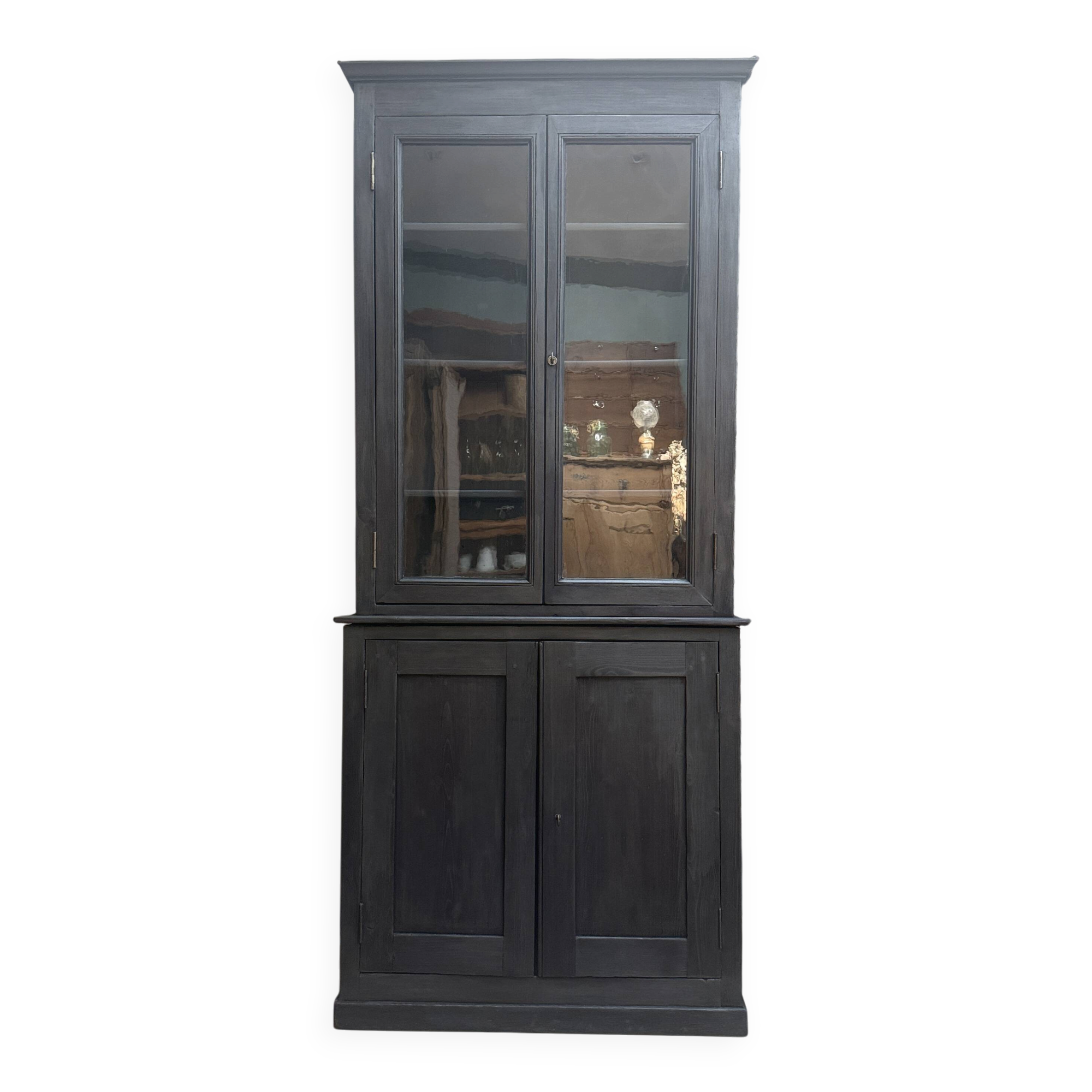 Two-body antique black sideboard (renovated)