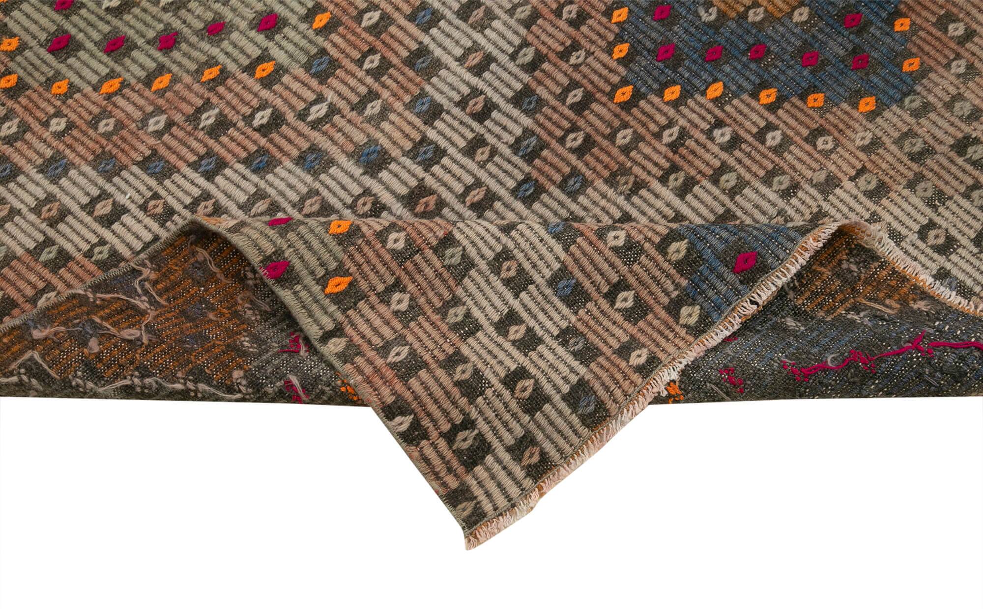 Turkish Handmade Vintage Anatolian Kilim 102 cm x 338 cm