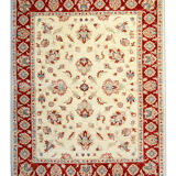Traditional Afghan Ziegler Rug Handwoven Cream Wool Carpet- 165x195cm