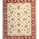 Tapis traditionnel afghan ziegler tapis en laine crème tissée à la main - 165x195cm