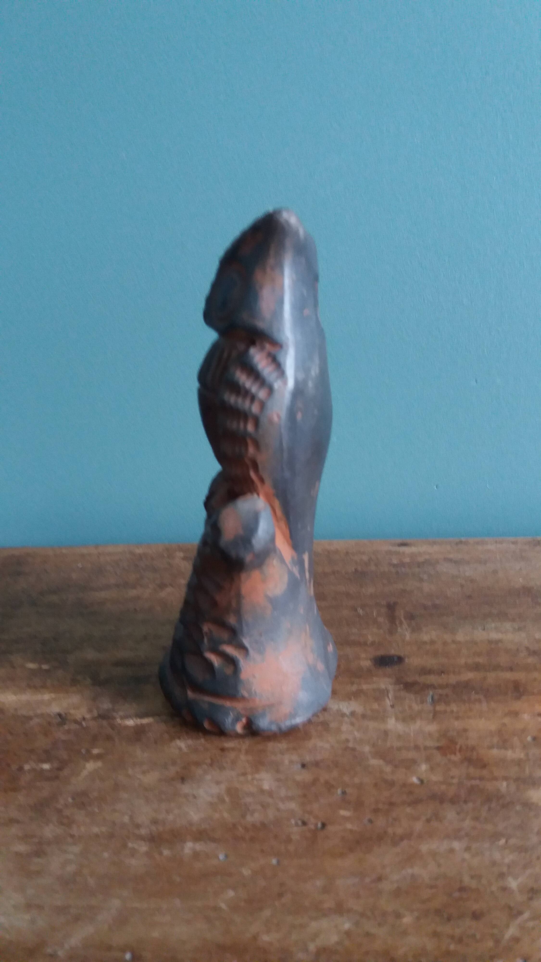 Owl whistle in zoomorphic terracotta