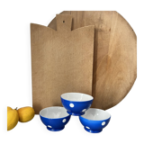 Anciens bols porcelaine Longchamp pois bleus