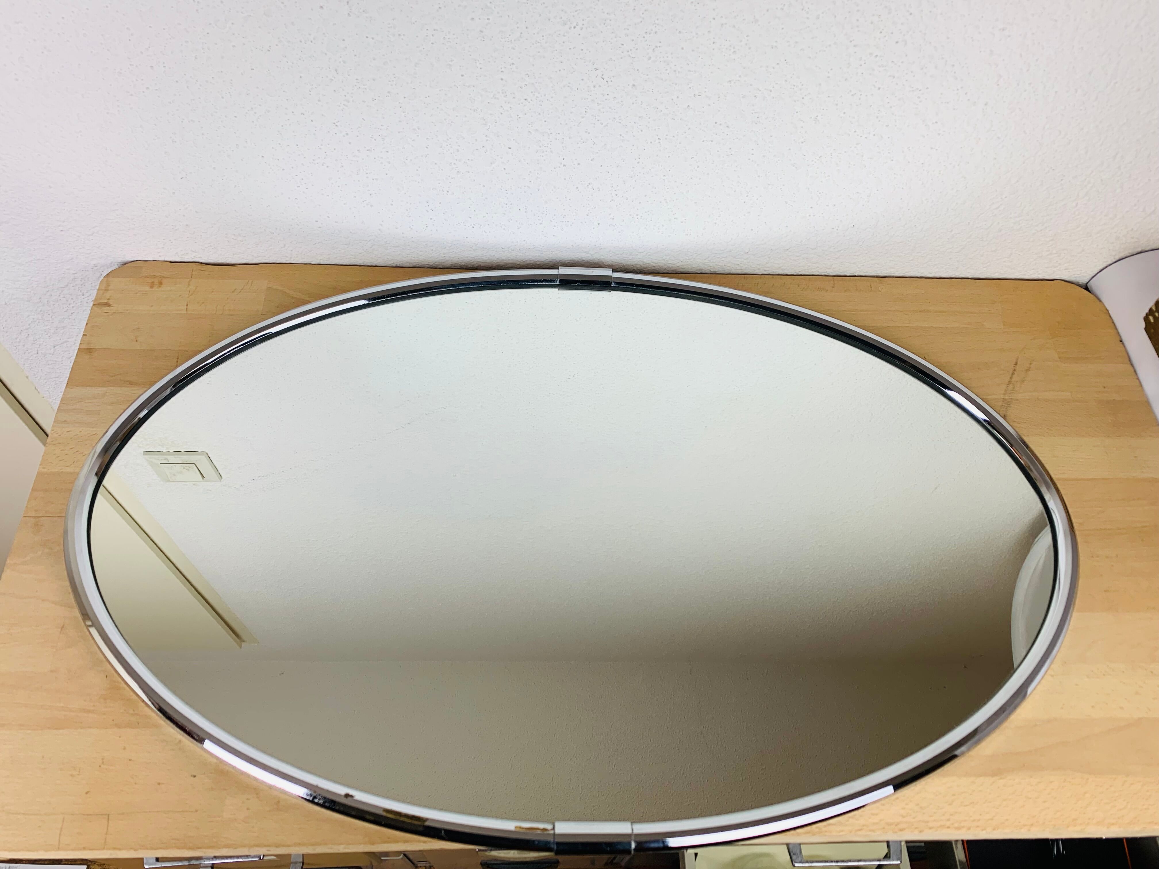 Oval mirror 51 x 81 cm chrome 1970
