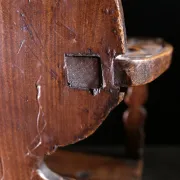 17th century Alpine carved walnut Brettstuhl armchair with grotesque mask