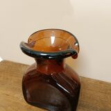 Amber glass vase