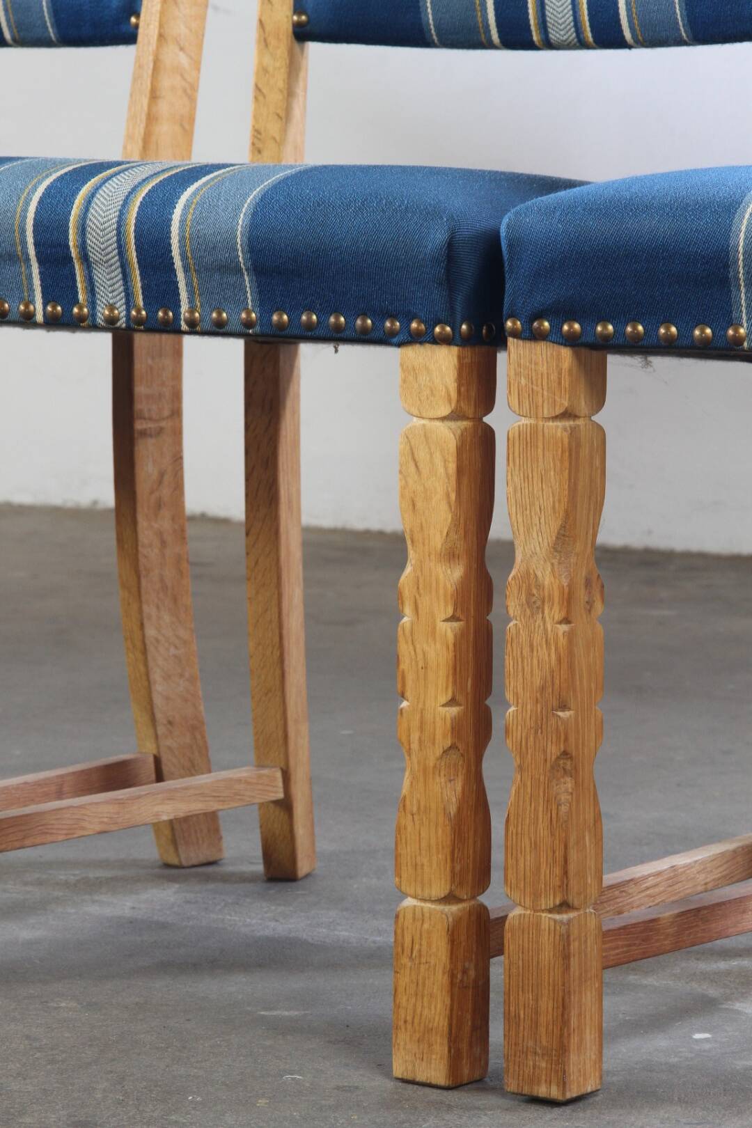 Set of 5 Vintage Danish Oak Dining Chairs Mid-Century Modern, Kjærnulf Style