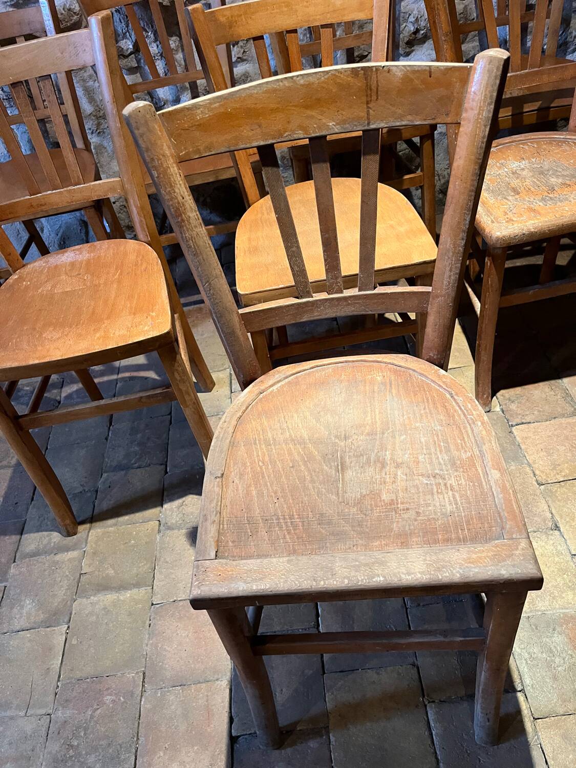 Lot de 8 chaises bistrot 1950