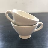 Pair of ivory stoneware cider bowls