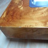 Coffee table for Roche Bobois 70s Elm loupe or thuya