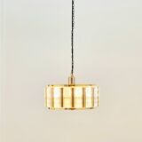 Mid-Century Scandinavian Brass and Glass Ceiling Light by C. Fagerlund for Orrefors, 1960s