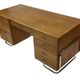 Bureau tubulaire de style Bauhaus du milieu du siècle, design des années 40 en chêne