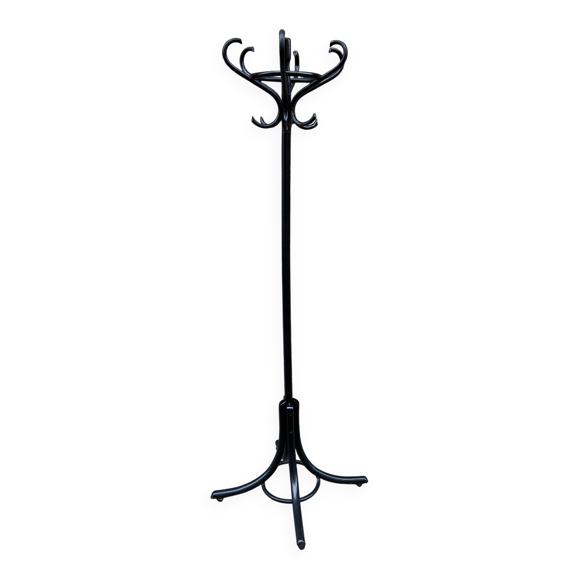 Antique French Art Deco Parrot Coat Rack Curved Wood