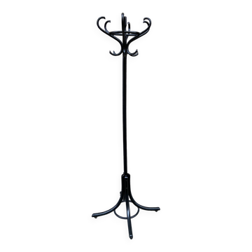 Antique French Art Deco Parrot Coat Rack Curved Wood