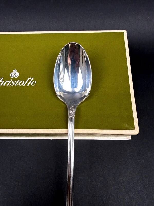 Christofle Marly, six silver-plated soda or cocktail spoons.