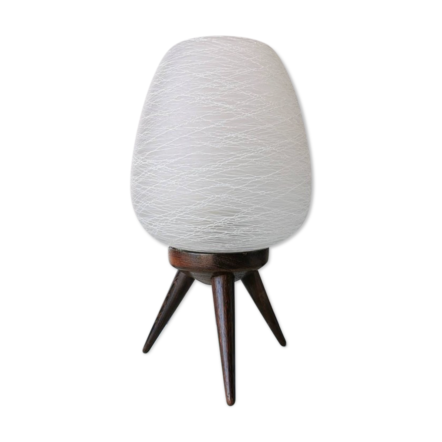 Danish vintage wooden tripod table lamp, 1970