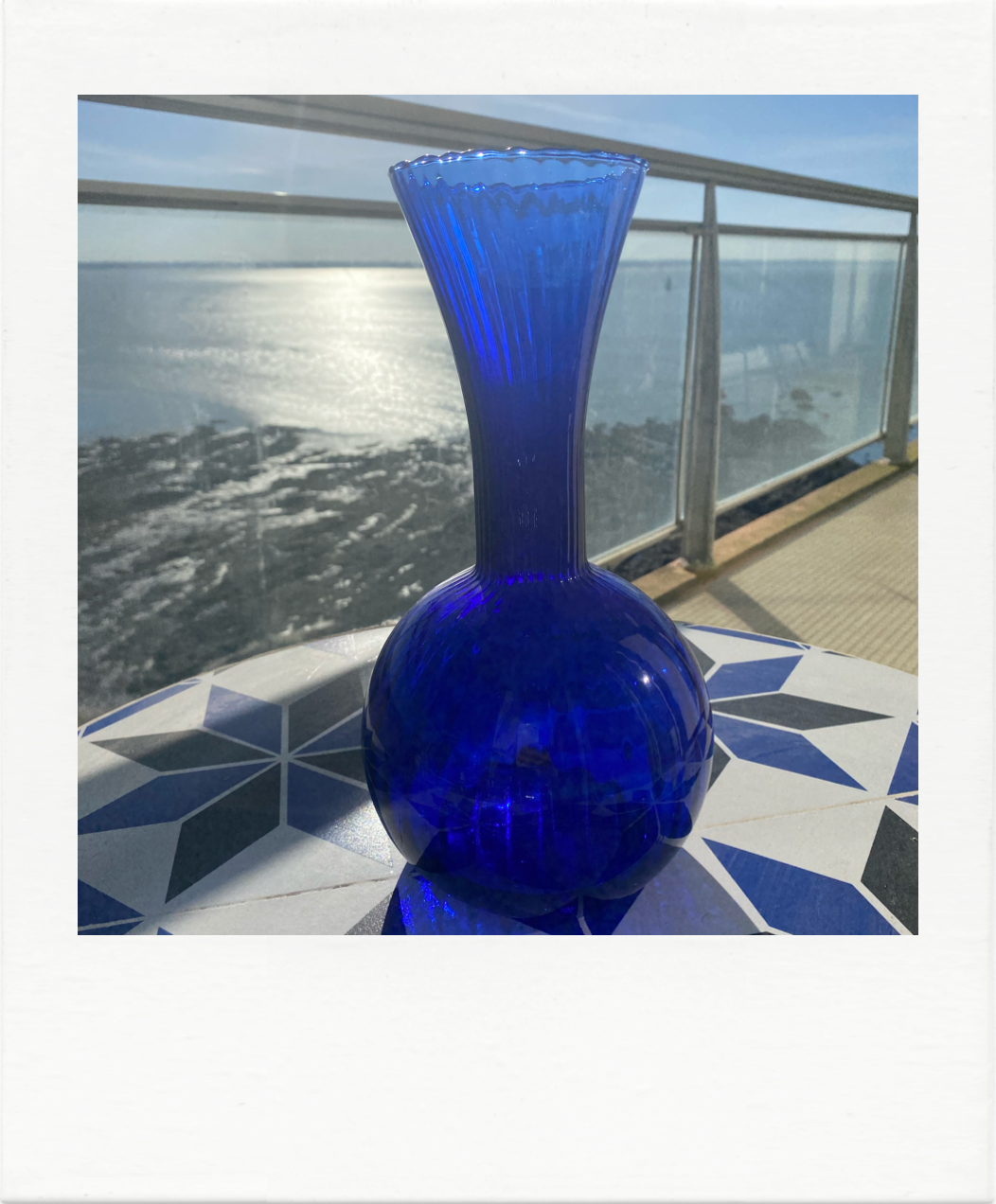 Duo of blue vases overseas