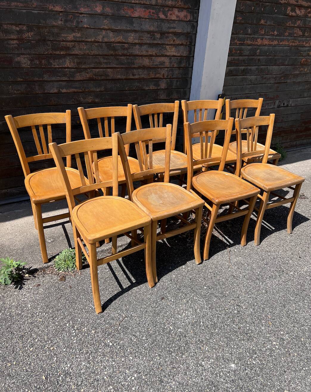 (Lot) 9 chaises bistrot vintage
