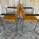 Pair of Vintage 1970s Chrome Metal Armchairs with Orange Fabric and Wood