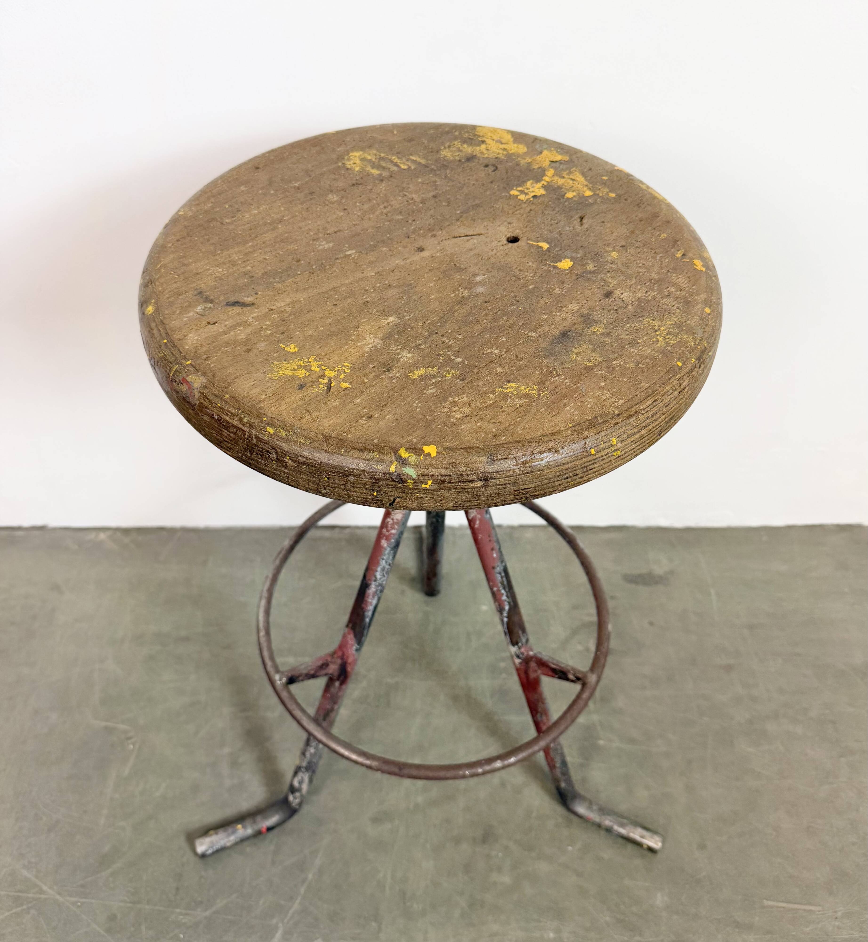 Grey Industrial Workshop Stool, 1960s