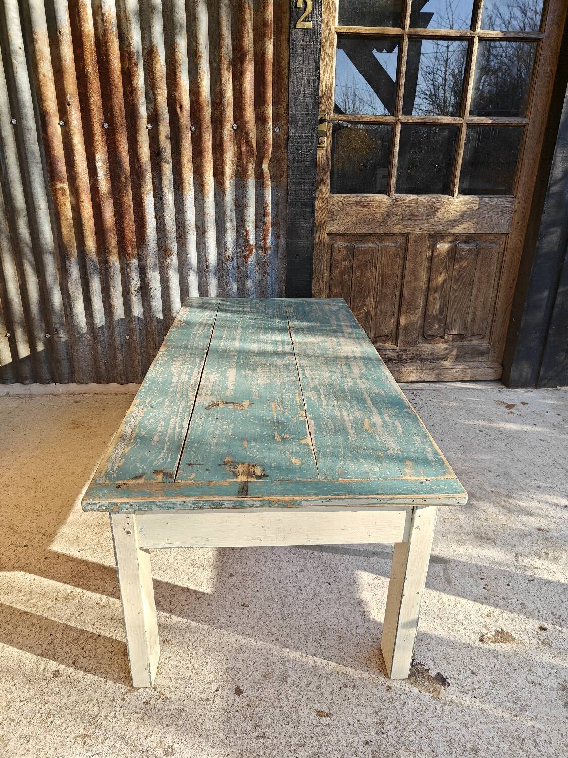 Patinated country coffee table