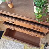 Art Deco chest of drawers in solid oak