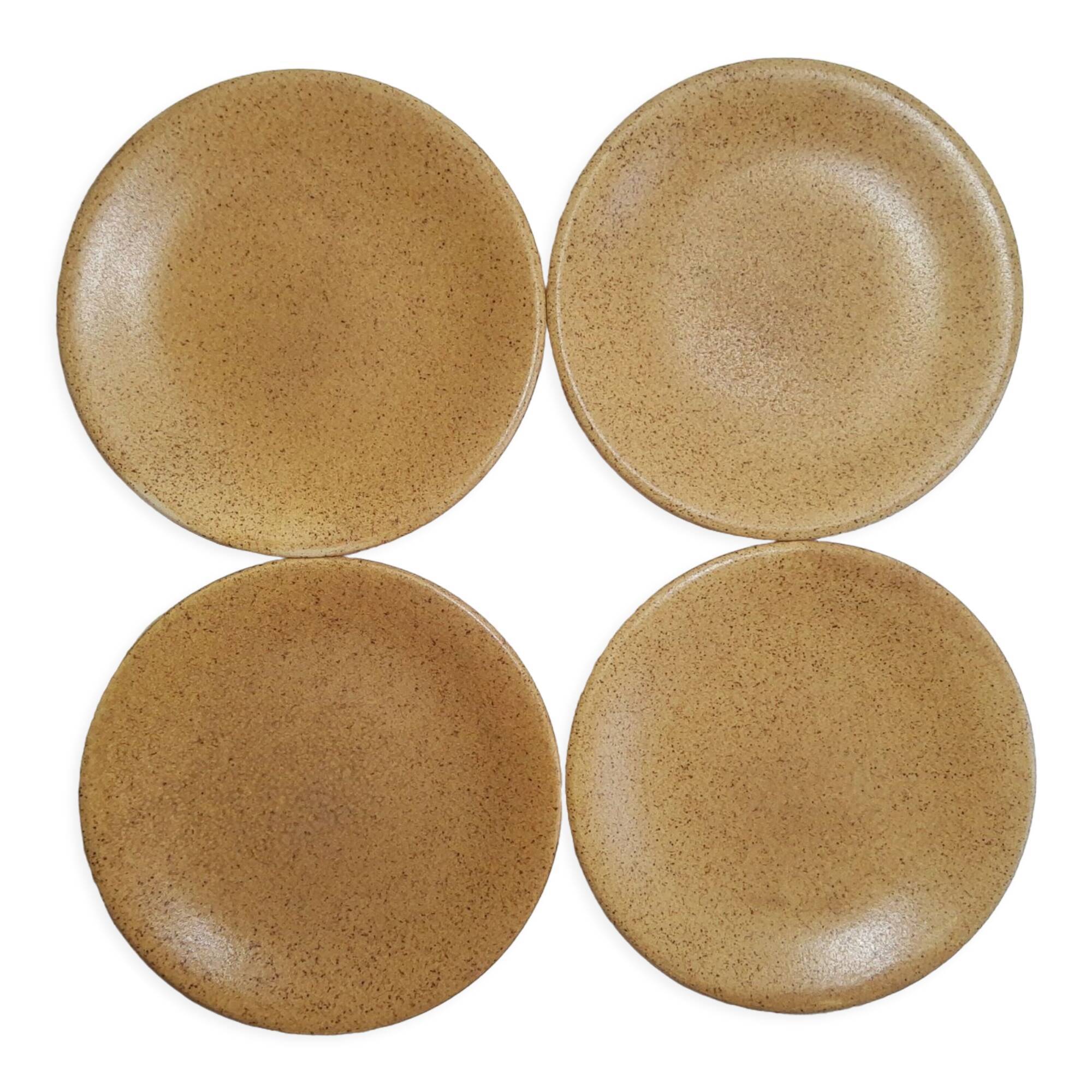 Set of 4 dessert plates in Chantilly France vintage stoneware