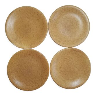 Set de 4 assiettes à dessert en grès Chantilly France vintage