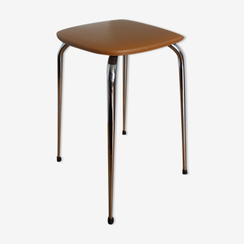 Tabouret skaï et métal chromé