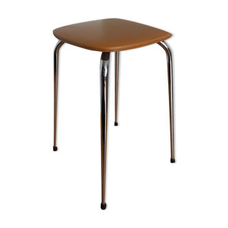 Tabouret skaï et métal chromé