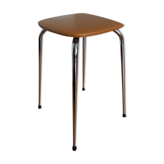 Skai stool and chrome metal