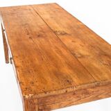 Farmhouse table with two large drawers. Oak wood. France, 1940s-50s