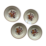 Set of 4 old vintage seventies flat plates