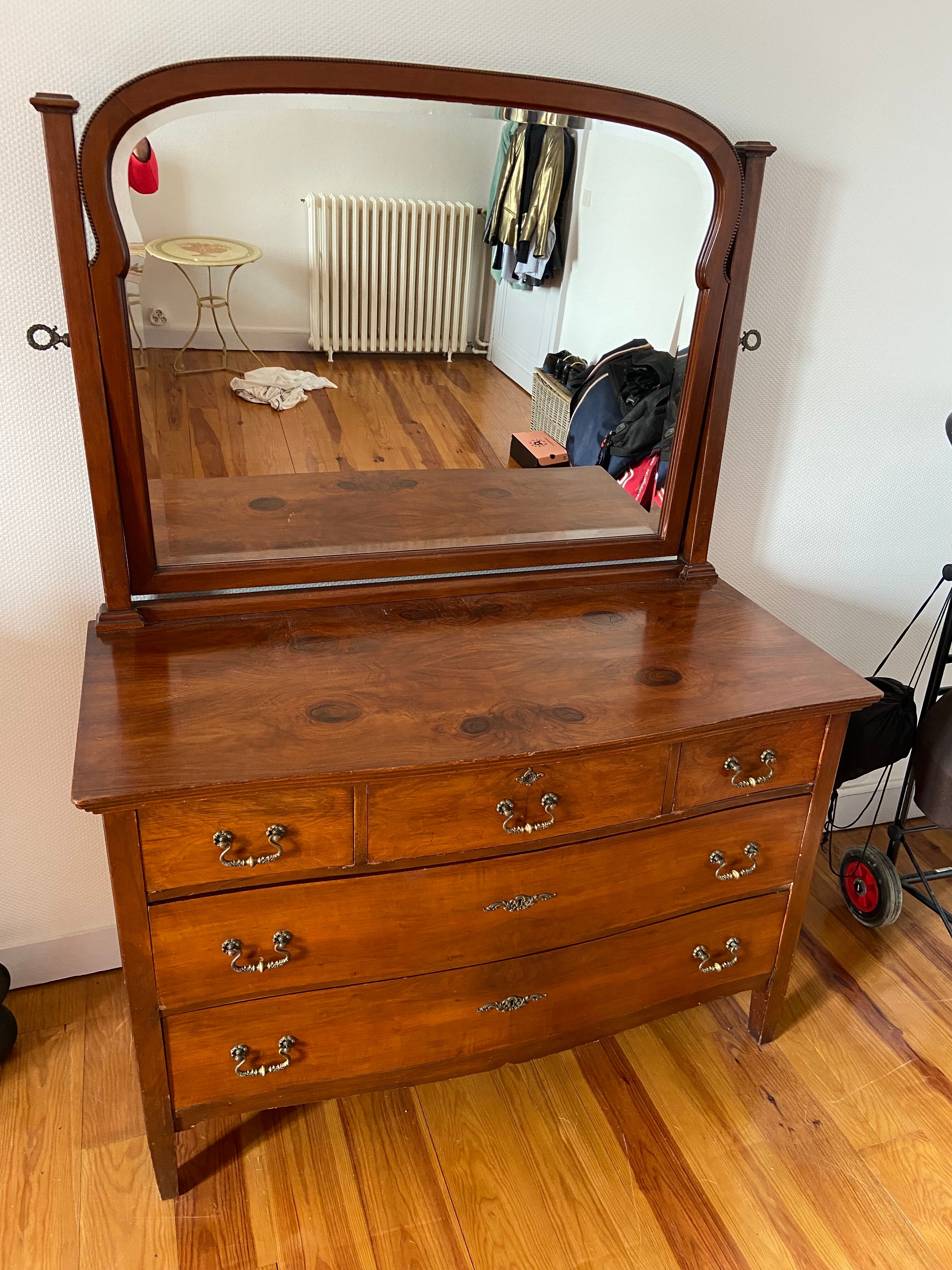 Austrian chest of drawers with mirror