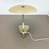 Modernist kalmar sytle Bauhaus beige metal and brass desk light, Austria, 1950s
