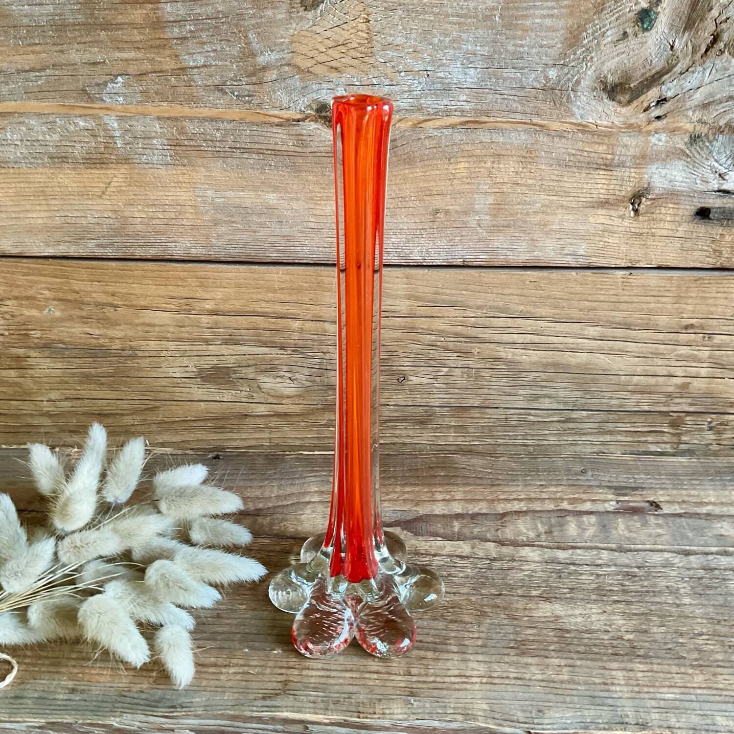 Orange blown glass vase