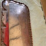 Rectangular metal top in chiseled silver color and vintage grape pattern